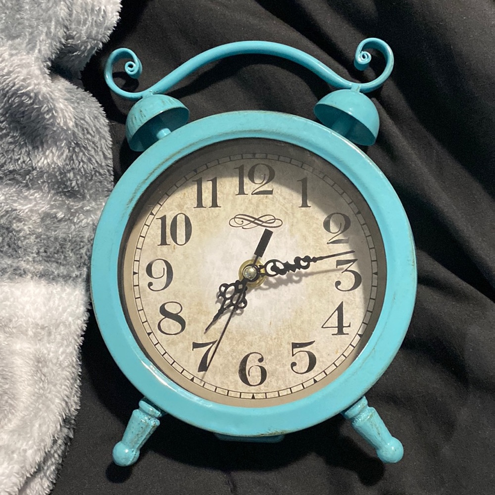 Grey blue vintage clock